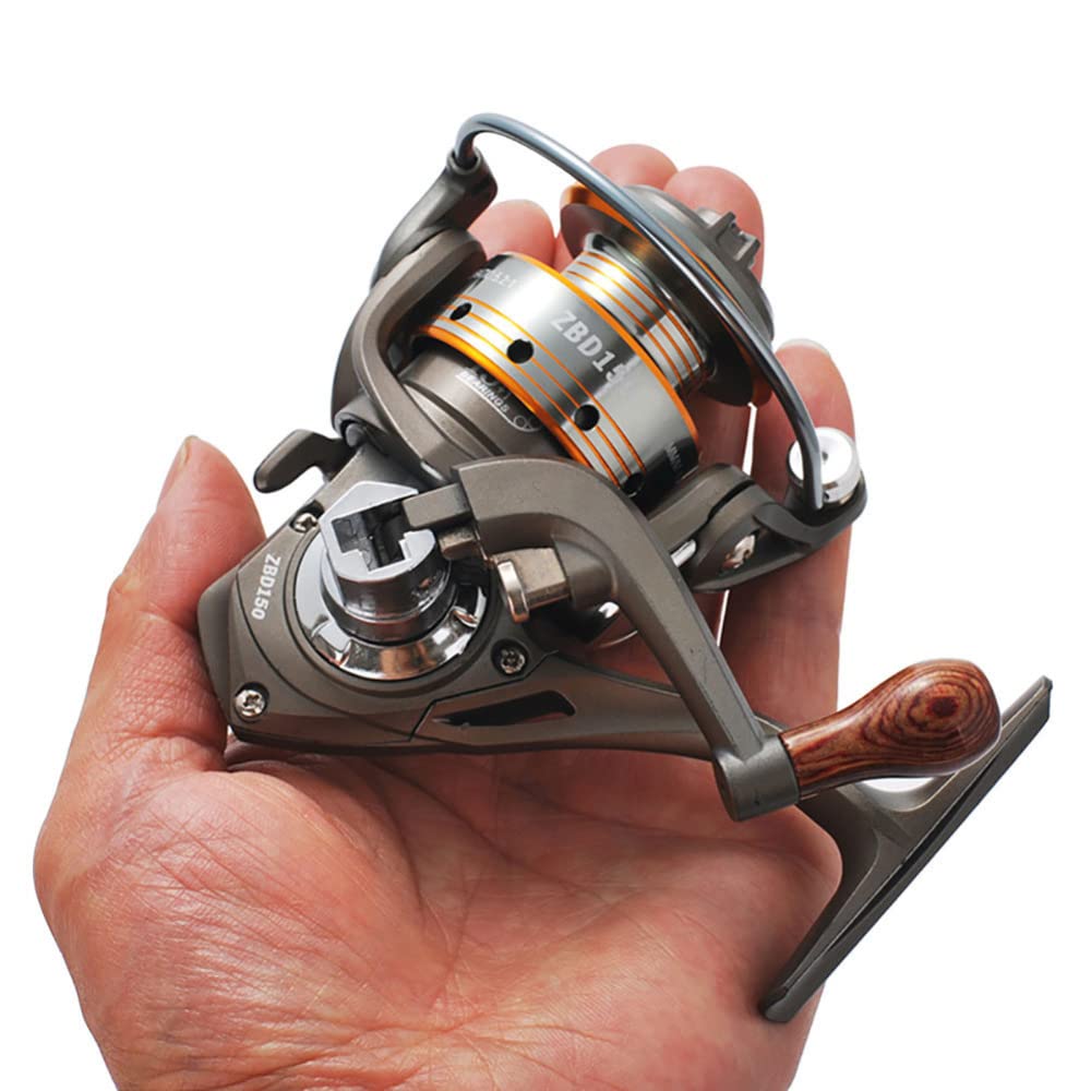 Moulinet de pêche Garvee Mini Spinning, ratio 5.2:1, 13+1 roulements à billes, boîtier en métal compact, poignée interchangeable, idéal pour la pêche à la carpe, à la perche et à la truite.