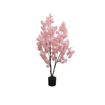 Cerisier artificiel Garvee de 1,20 m avec tiges ajustables et pot en plastique pour l'intérieur et les mariages, entretien facile, fleurs réalistes