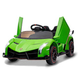 Garvee Voiture Électrique Lamborghini pour Enfants 12 V, Portes Ciseaux, Éclairage LED, Plastique PP, MP3 et Siège Spacieux, pour Enfants de 3 à 6 Ans, Vert - Vert