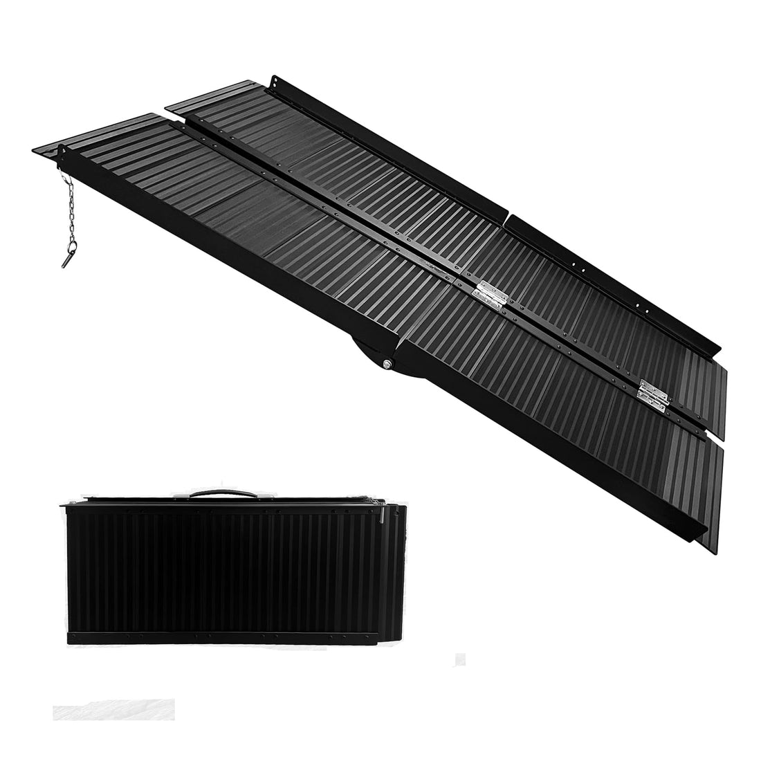 Garvee Rampe d’accès pliable en aluminium 1.52 m, antidérapante, portable, capacité 363 kg