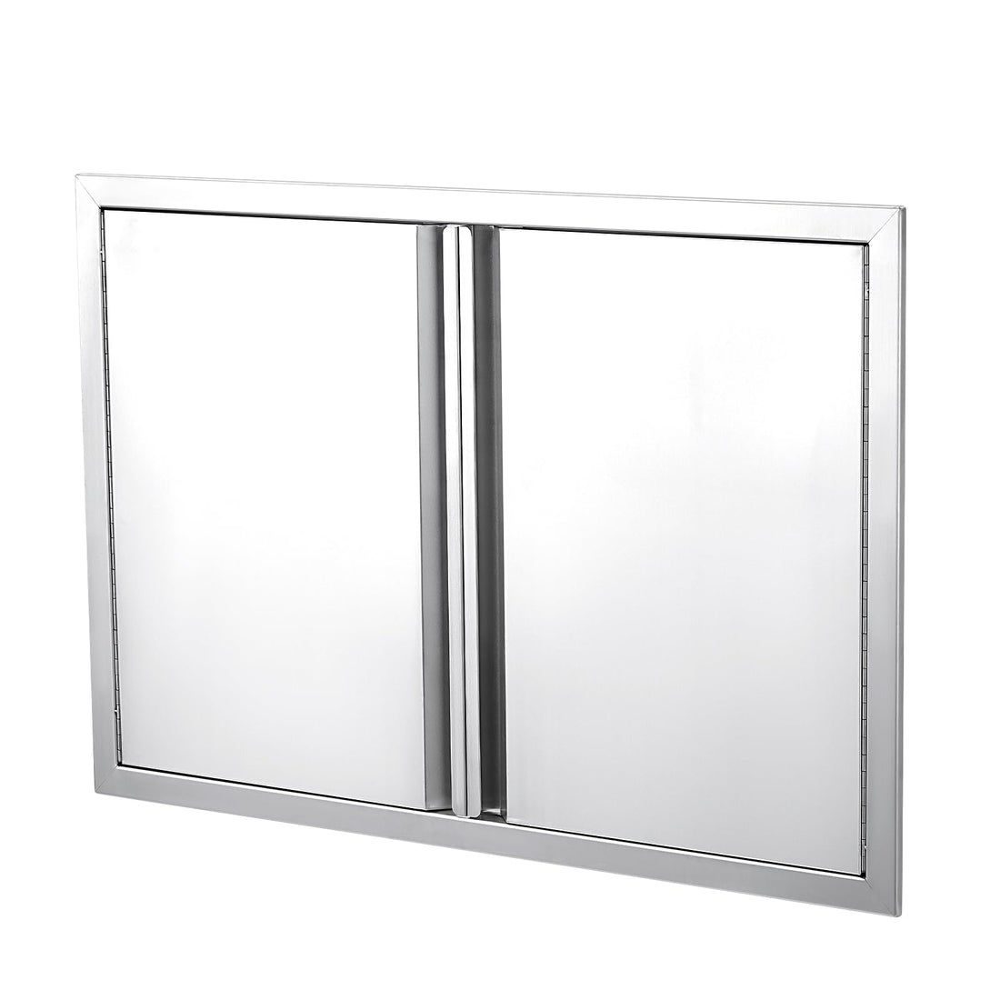 Porte d'accès pour barbecue Garvee 28 x 19 pouces, en acier inoxydable 304, double porte résistante aux intempéries, pour cuisine extérieure, couleur argent.