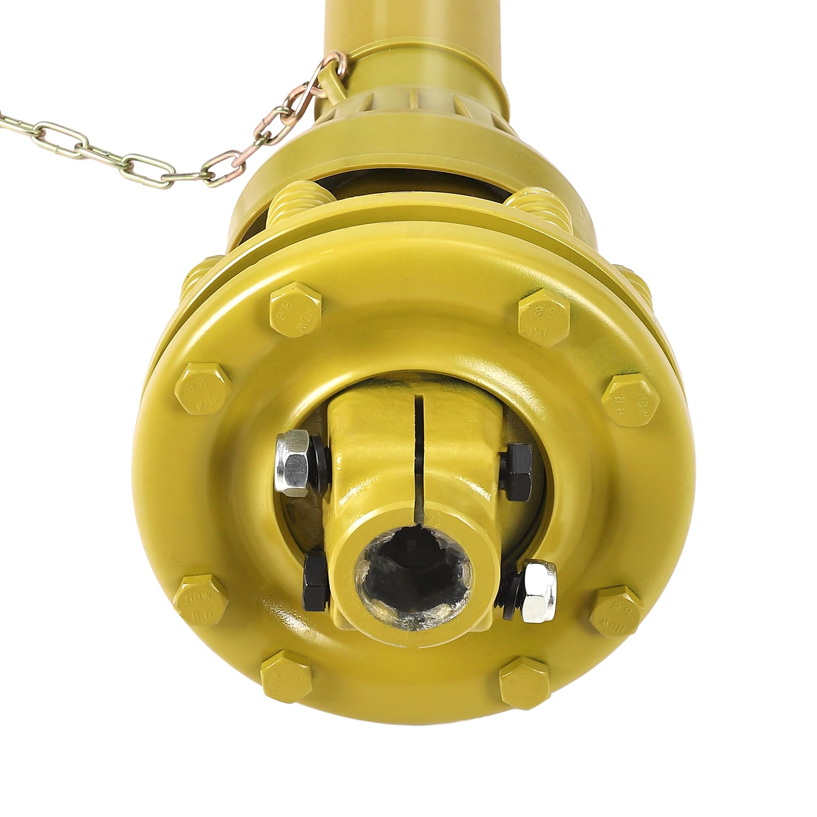 Arbre de transmission de prise de force Garvee 1-3/8 po avec embrayage à friction, 6 extrémités cannelées, réglable de 31,5 à 41 po, en acier, avec protection pour tracteur et tondeuse