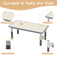 Garvee Ensemble Table et 6 Chaises pour Enfants à Hauteur Réglable, Plateau Motif Graffiti et Pieds Antidérapants pour Maison, École et Crèche
