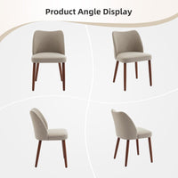 Chaises de salle à manger Garvee, lot de 2, revêtement en tissu et pieds en bois, pour restaurant/café, hauteur 78 cm, style moderne mi-siècle, gris