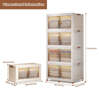 Boîtes de rangement empilables en plastique Garvee, lot de 4, 144 QT, avec portes et roulettes, transparentes, pour chambre et garage