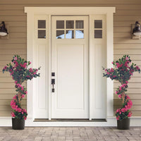 Bougainvillier artificiel Garvee de 1,80 m avec pot en plastique pour salon et bureau, design réaliste, entretien facile, polyvalent et vert