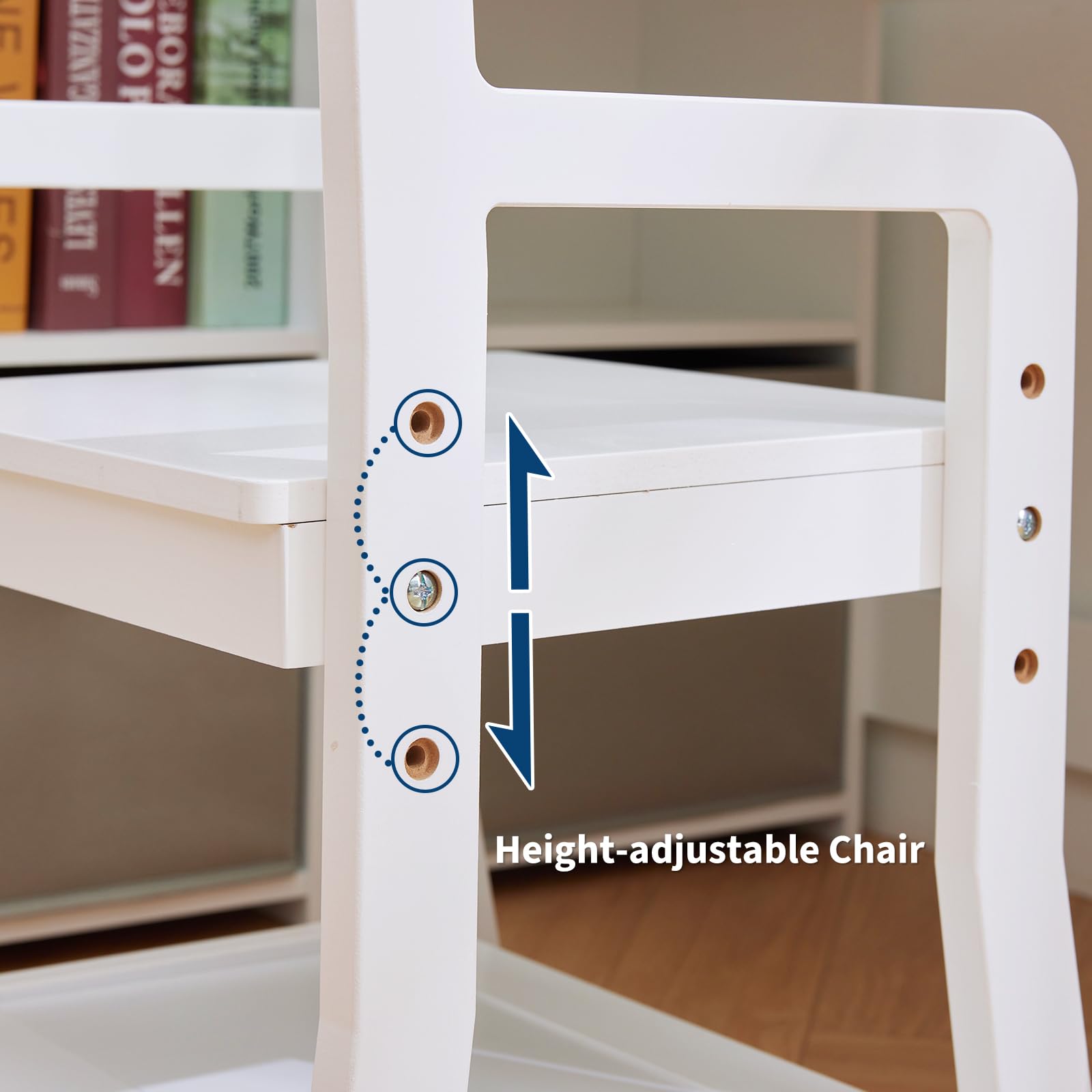 Bureau d'angle Garvee pour enfant avec chaise, en forme de L, blanc, pour chambre d'enfant, 101,6 cm x 106,7 cm x 78,7 cm
