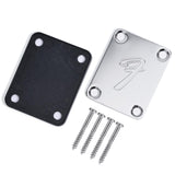 Plaques de fixation pour manche de guitare électrique Garvee, style vintage argenté, pour guitares et basses, durables et universelles, pour la scène et le studio. - Argent