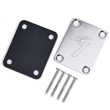 Plaques de fixation pour manche de guitare électrique Garvee, style vintage argenté, pour guitares et basses, durables et universelles, pour la scène et le studio.