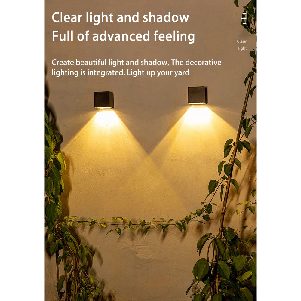 Applique solaire murale Garvee à couleurs changeantes, étanche IP65, boîtier en aluminium, lumière RGB et chaude pour jardin et terrasse, sans fil