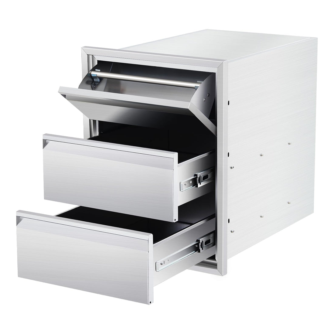 Cuisine d'extérieur Garvee en acier inoxydable – Station de grillades à 3 niveaux pour jardin et terrasse, construction robuste, idéale pour les amateurs de plein air