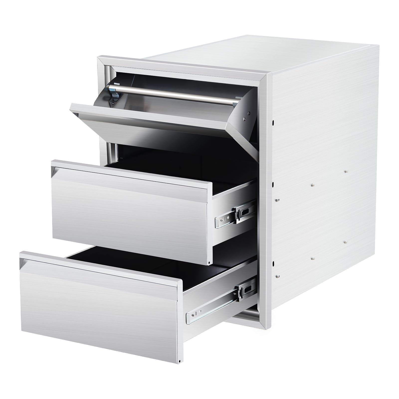Cuisine d'extérieur Garvee en acier inoxydable – Station de grillades à 3 niveaux pour jardin et terrasse, construction robuste, idéale pour les amateurs de plein air