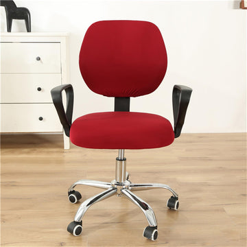 Garvee housse de siège de bureau extensible, housse de chaise de bureau séparable, housse de dossier, protection universelle pour chaise pivotante, rouge bordeaux