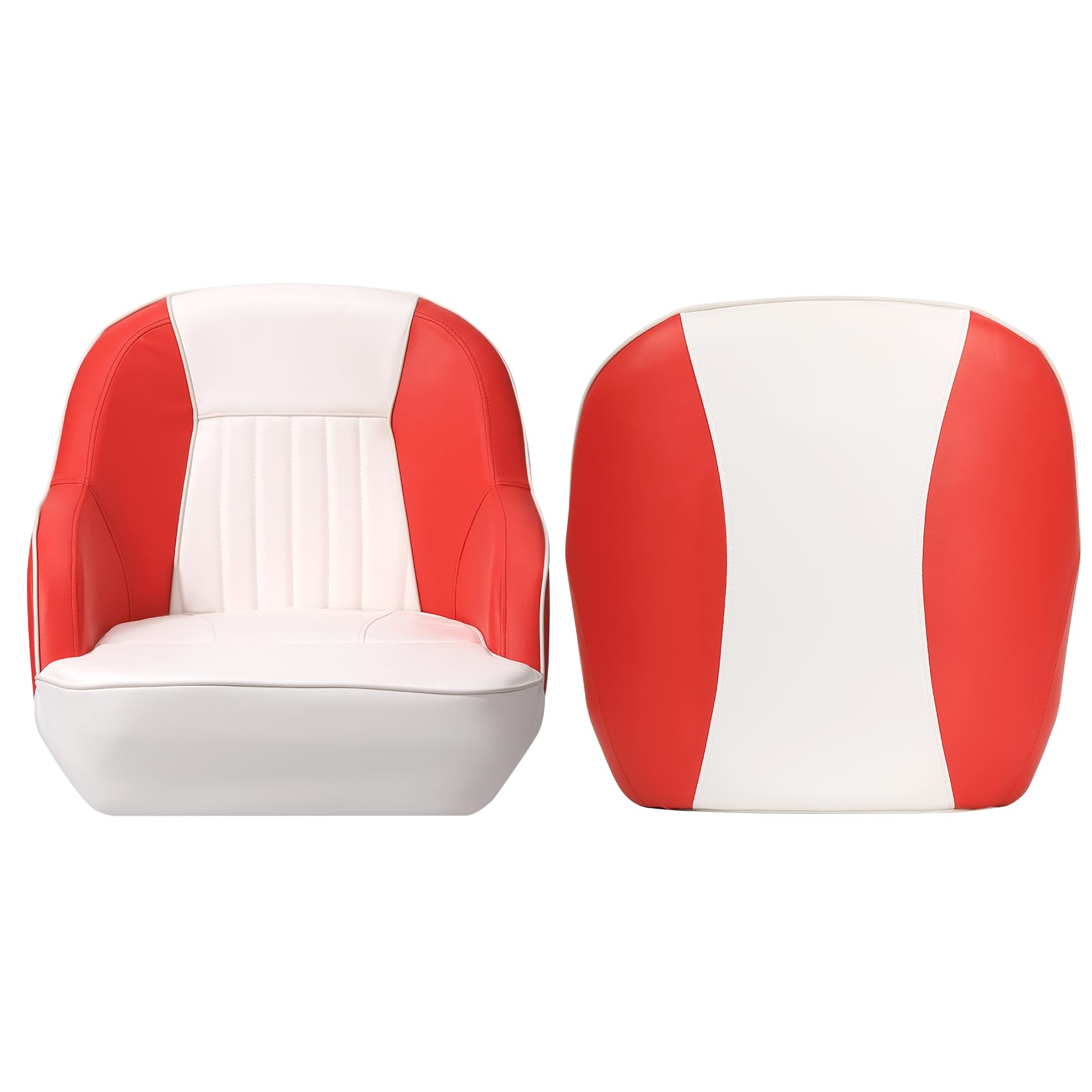 Siège baquet capitaine Garvee pour bateau ponton, avec rembourrage épais, idéal pour la pêche et les bateaux à moteur. Dimensions : 49,5 cm (H) x 55,9 cm (L) x 54,6 cm (P). Revêtement en vinyle marin confortable et robuste.