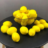 Garvee Lot de 12 citrons artificiels jaunes en plastique pour la décoration de la cuisine et des fêtes, réalistes et durables