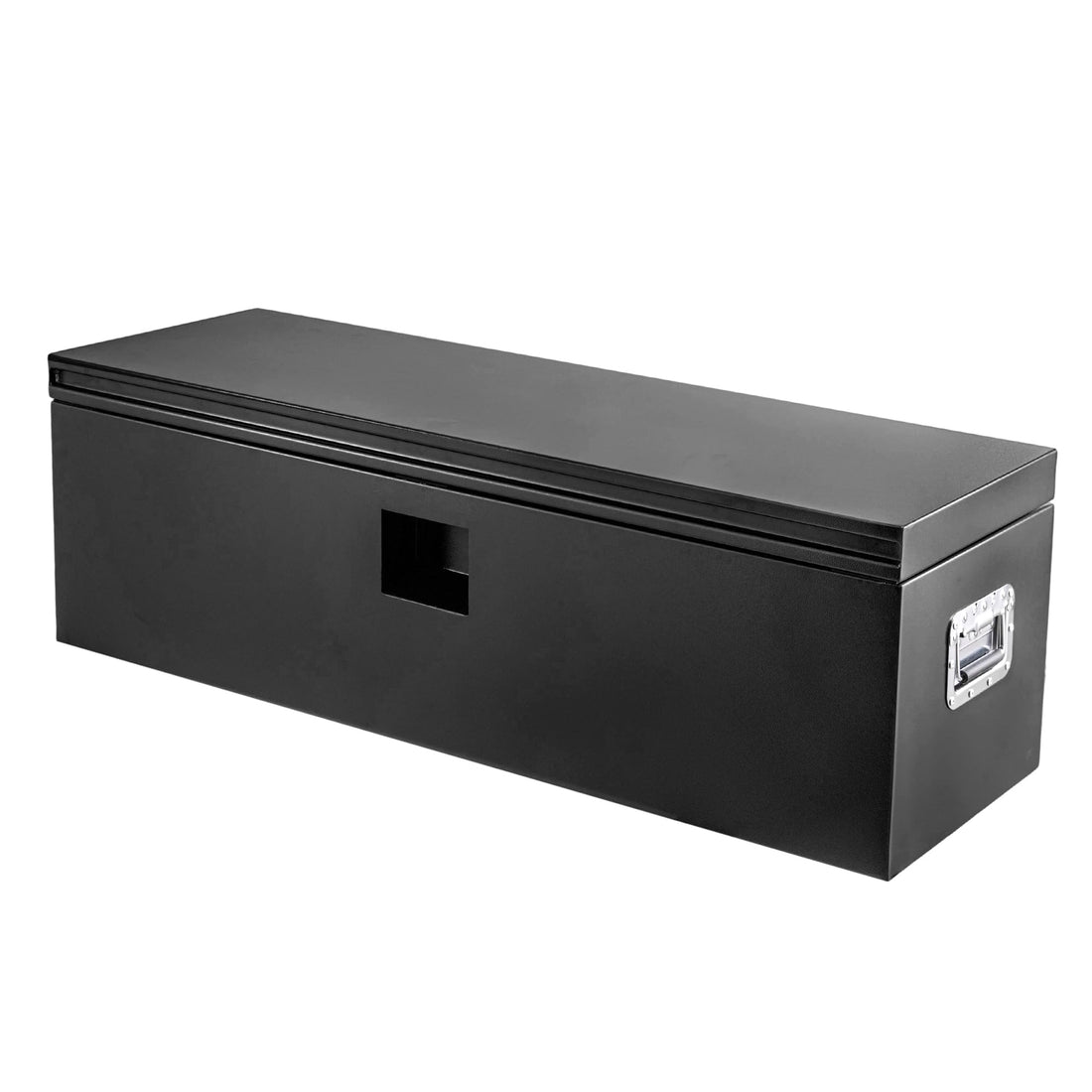 Garvee Coffre à Outils en Fer HHF pour Camion, Couvercle Rainuré avec Double Vérin Hydraulique, 38×38×122cm, Serrure Sécurisée, Noir