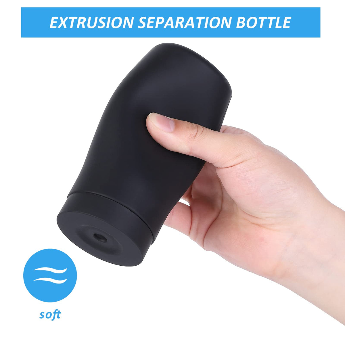Distributeur de liquide vaisselle rechargeable Garvee, flacon en silicone, facile à presser, distributeur de savon pour les mains pour la cuisine et la salle de bain, noir