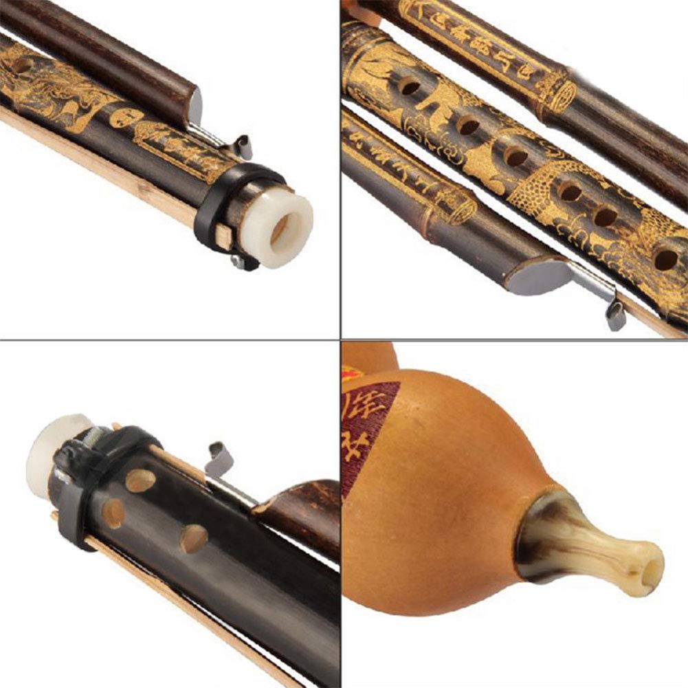 GARVEE Flûte Hulusi professionnelle en bambou violet, instrument à vent traditionnel fait main, tonalités Do et Si bémol