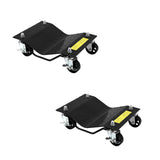 Ensemble de chariots de manutention Garvee, 2 pièces, capacité de levage de 1814 kg (4000 lb), avec roues en acier de 7,6 cm (3 po) et protections de pneus pour voitures, VUS, VTT, garages et ateliers, noir - noir