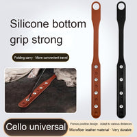 Piquet de violoncelle Garvee avec sangle réglable en 8 points, en cuir microfibre antidérapant, pliable, noir, idéal pour la scène