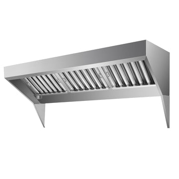 Hotte aspirante commerciale Garvee de 1,8 m (6 pi) en acier inoxydable 201 antirouille avec 3 filtres à huile amovibles pour cuisine et camion-restaurant, fixation murale, support triangulaire