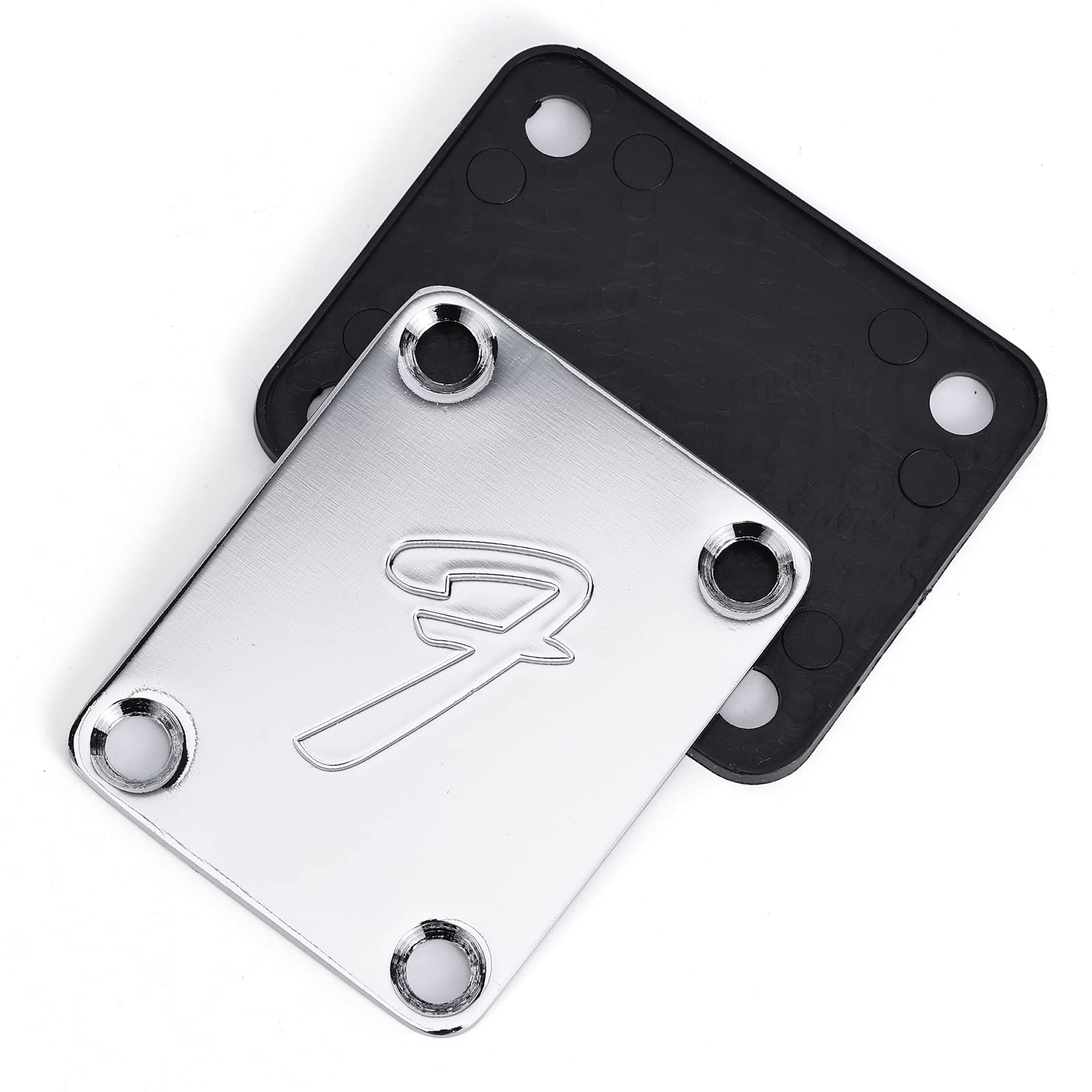 Plaques de fixation pour manche de guitare électrique Garvee, style vintage argenté, pour guitares et basses, durables et universelles, pour la scène et le studio.