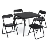 Garvee Ensemble table et chaises pliantes pour enfants avec structure en métal, rembourrées, stables, sûres, peu encombrantes, noires - Noir