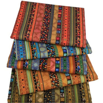 Ensemble de 5 pièces de tissu en coton imprimé Garvee à motifs ethniques, idéal pour le patchwork et la couture, 25 x 20 cm, polyvalent, doux et respirant.