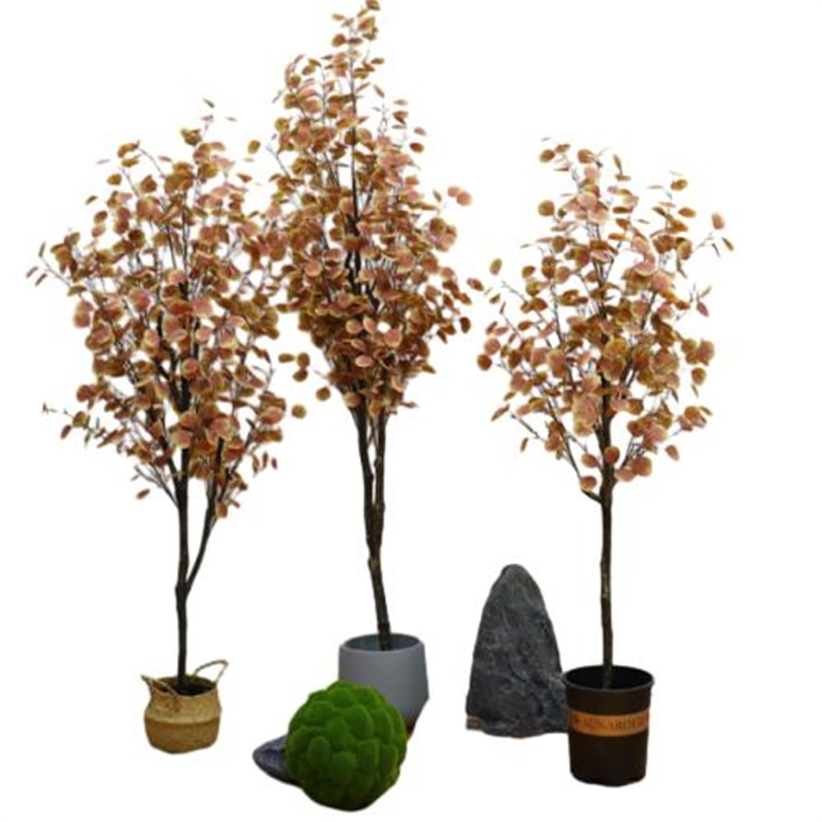 Eucalyptus artificiel Garvee de 1,8 m avec feuilles en soie, idéal pour le salon et l'extérieur, pot en plastique, feuillage d'automne, aspect réaliste, facile d'entretien.