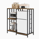 Garvee support mini-réfrigérateur 4 niveaux support robuste fer et MDF cuisine bureau 94 × 40 × 103 cm - Brun