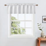 Rideaux de cuisine Garvee Valance 52 x 15 pouces, blanc bordeaux, occultants thermiques, à œillets pour petites fenêtres, cuisine ou chambre.