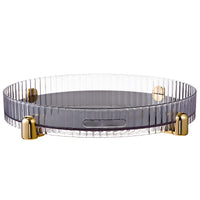 Organisateur rotatif Garvee, plateau de rangement pivotant à 360° pour cosmétiques, porte-épices de cuisine, transparent, 28 x 28 x 4,7 cm