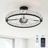 Garvee Ventilateur De Plafond Moderne 51 cm Avec Lumière, Télécommande, Design Ultra-Fin, Moteur Réversible En Cuivre, Dimmable, 6 Vitesses, Chambre/Salon, Noir