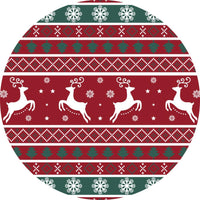Chemin de table rond Garvee pour Noël, motif flocons de neige rouges, antidérapant, 120 x 120 cm, usage intérieur, décoration festive
