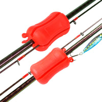 Garvee Lot de 8 sangles de canne à pêche extensibles en silicone à 4 trous, portables, pour accessoires de pêche en extérieur
