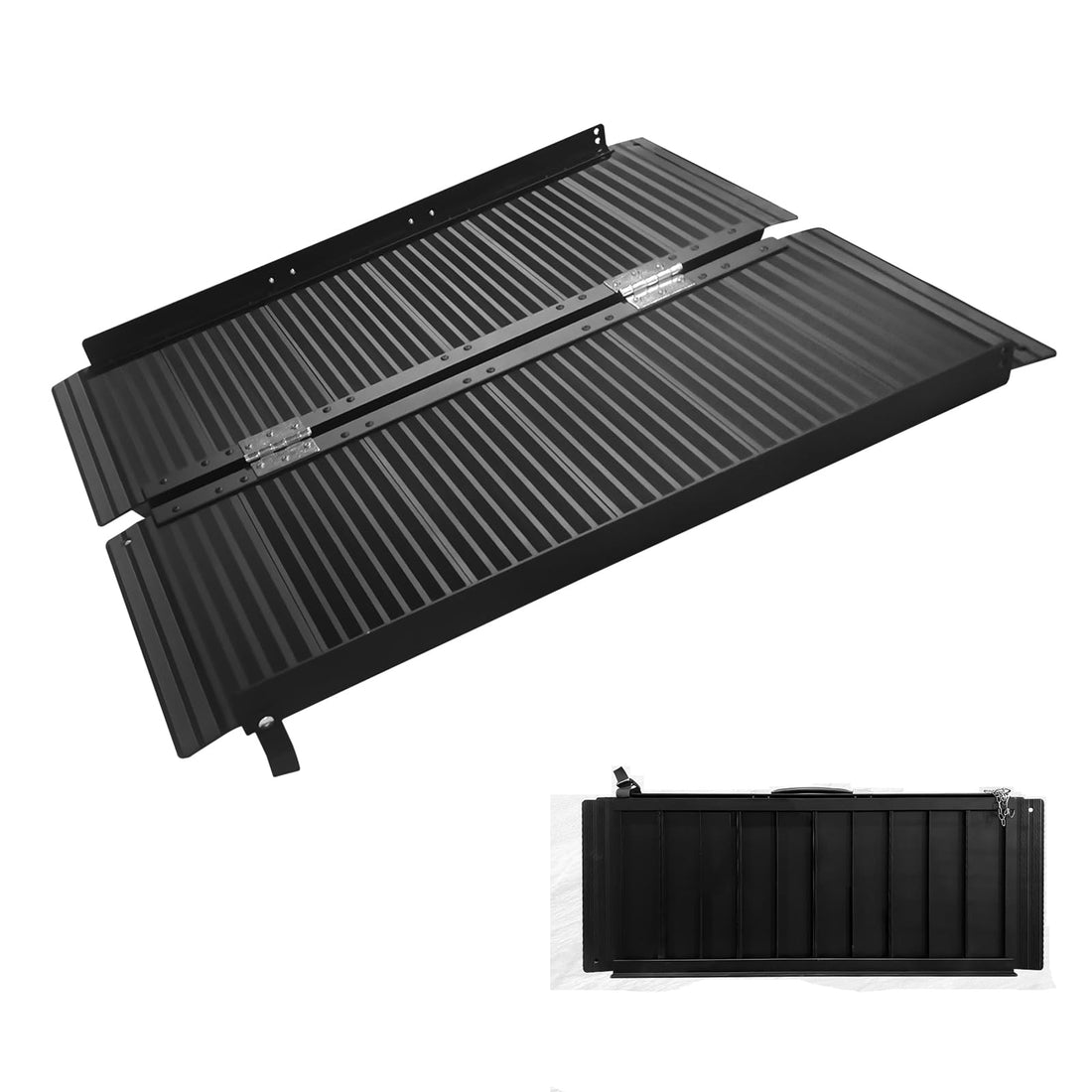 Garvee Rampes d'accès portables pour fauteuils roulants 91cm, pliables en aluminium, capacité de 363kg, antidérapantes, noires