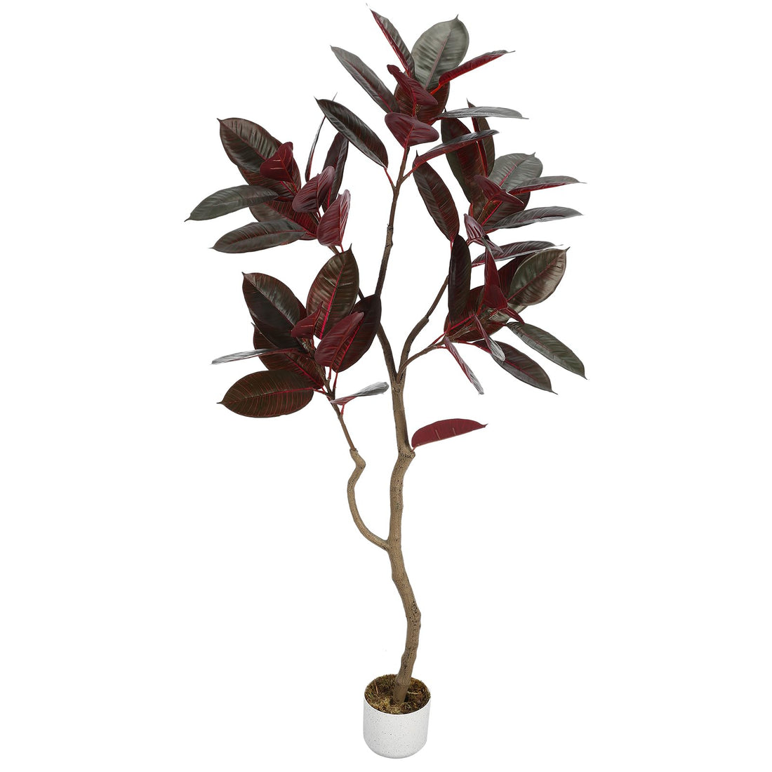 Figuier lyre artificiel Garvee, 1,55 m, aspect réaliste, en PEVA, pot en ciment robuste, vert, pour la décoration de la maison et du bureau