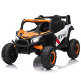 Garvee Voiture électrique enfant 12 V orange, télécommande parentale, LED, musique, USB et Bluetooth, pour extérieur dès 3 ans - Orange