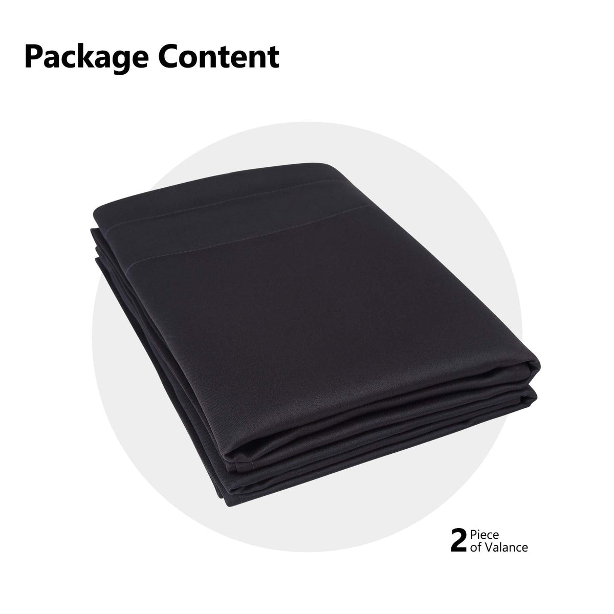 Garvee Lot de 2 cantonnières occultantes pour fenêtres, salon, cuisine, chambre, cantonnières isolantes thermiques, noires, 66 x 76 cm