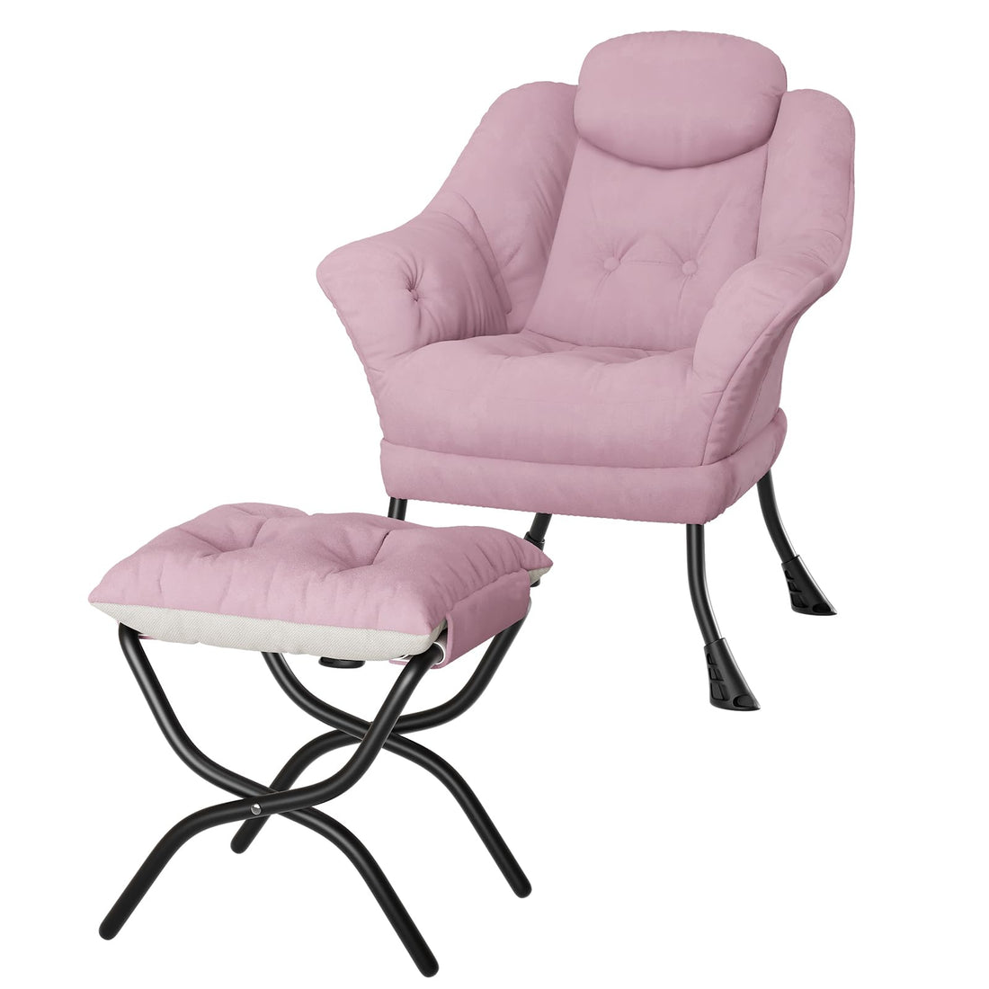 Fauteuil de lecture ergonomique Garvee Lazy Chair avec repose-pieds, pliable, revêtement en coton PP, housse lavable, design moderne, idéal pour les petits espaces.