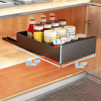 Organisateur de placard de cuisine extensible Garvee en acier au carbone, 25 cm de large, pour la cuisine et la salle de bain, silencieux, auto-adhésif, capacité de charge de 25 kg