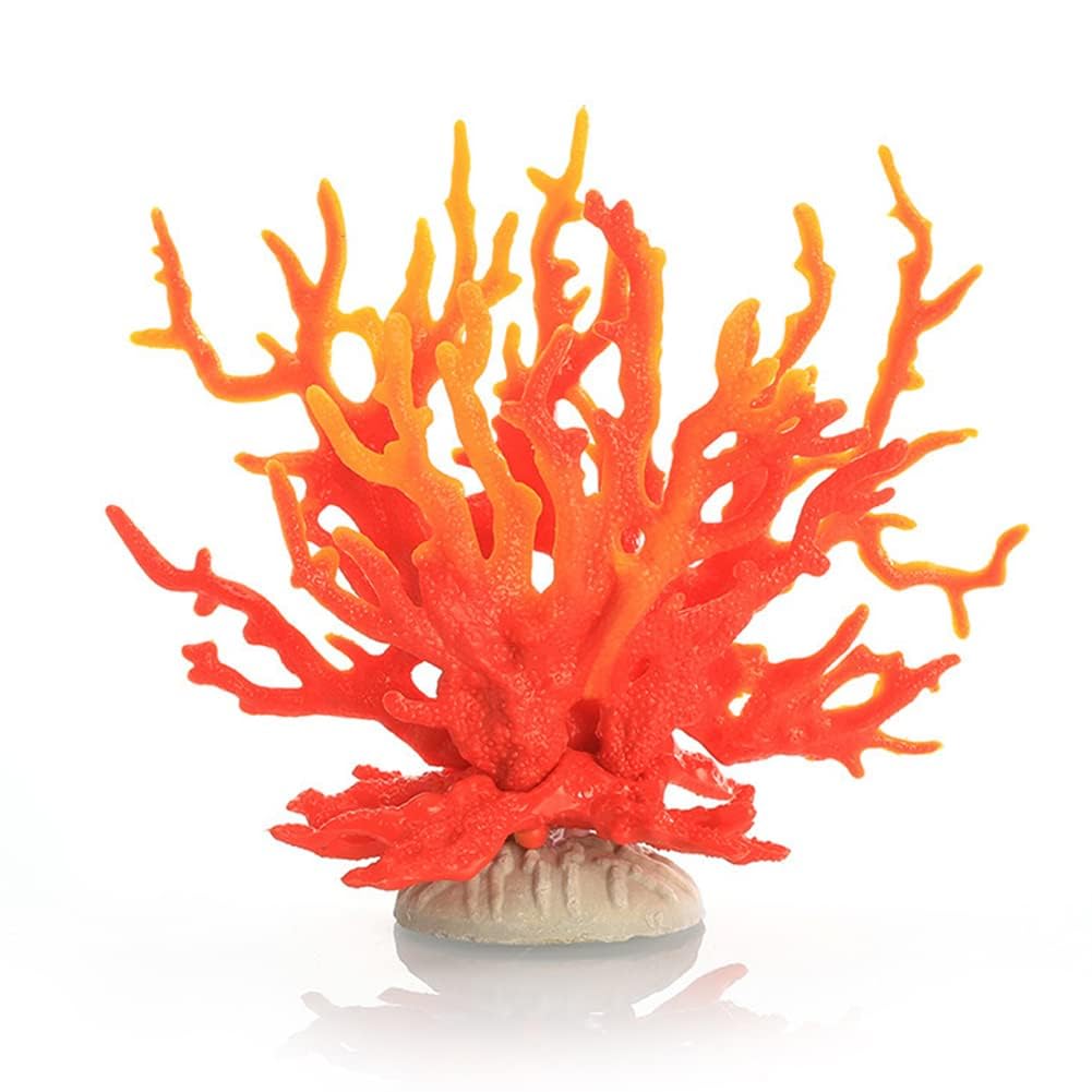 Branches de corail Garvee, ornements en imitation corail pour aquariums et bassins, jaunes et rouges