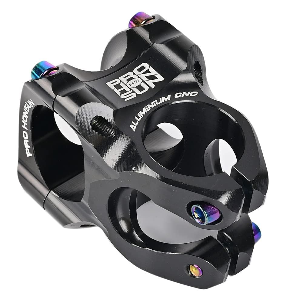 Potence de vélo Garvee 31,8 mm en alliage d'aluminium CNC, courte, pour VTT, BMX, fixie, noire, 31,8 x 28,6 mm, légère et robuste, pour vélo de route et VTT.