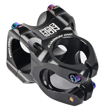 Potence de vélo Garvee 31,8 mm en alliage d'aluminium CNC, courte, pour VTT, BMX, fixie, noire, 31,8 x 28,6 mm, légère et robuste, pour vélo de route et VTT.