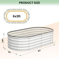Potager surélevé Garvee, en métal ovale, avec revêtement aluminium-magnésium-zinc, pour le jardin, robuste, résistant aux intempéries, flexible et durable.