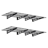 Étagères murales de garage Garvee en acier robuste, 182 x 61 cm, capacité de charge de 181 kg, antidérapantes, modulaires, avec crochets, noires, lot de 2, pour atelier et garage