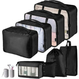 Garvee Lot de 9 Organisateurs de Voyage Pliables en Polyester Durable avec Gobelet Intégré pour Camping et Vacances Noir & Gris