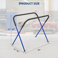 Table de travail pliante Garvee, capacité de charge de 340 kg, hauteur réglable, pliable, structure en acier, rembourrée, portable, pour atelier et garage, jaune