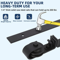Ensemble de quincaillerie pour porte coulissante pliante Garvee 72 po, capacité de charge de 400 lb, roulements à billes silencieux, acier, gain de place, 4 portes, pour usage résidentiel et agricole