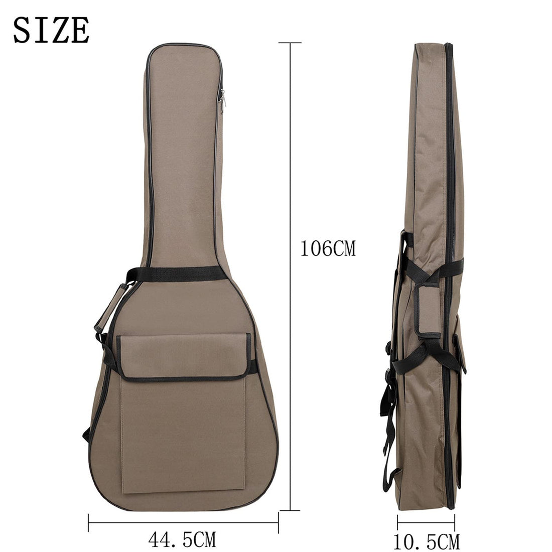 Sac à dos en coton imperméable Garvee 104 cm pour guitare électrique et acoustique, idéal pour l'extérieur et la scène.